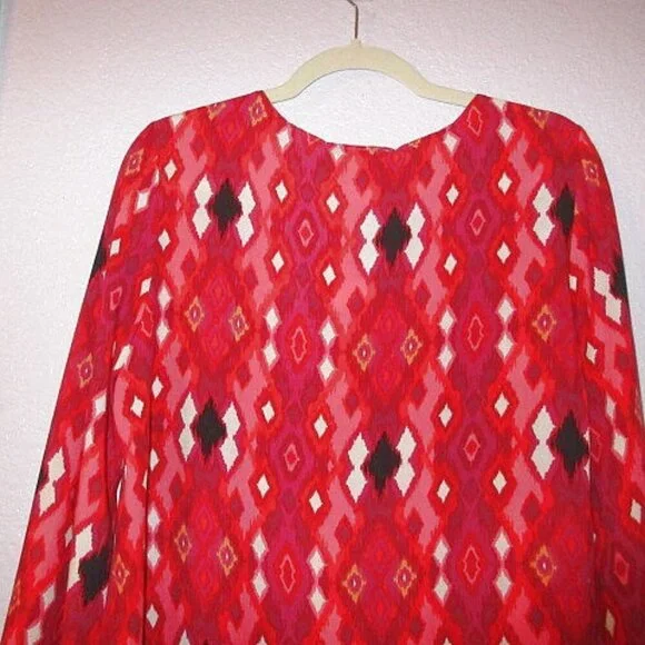 Vtg Scully Women's Top Size L Tunic Limited Edition iKat Balloon Sleeves Western - Picture 7 of 9